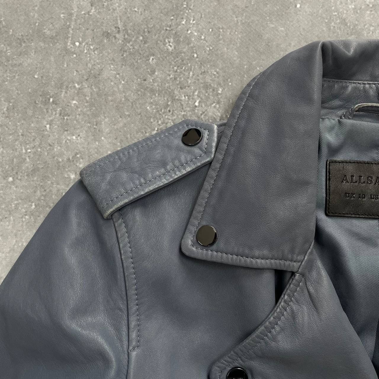 Allsaints Allsaints Fern Biker Leather Jacket Women’s Blue Size EU 38 Size M / US 6-8 / IT 42-44 - 4 Thumbnail