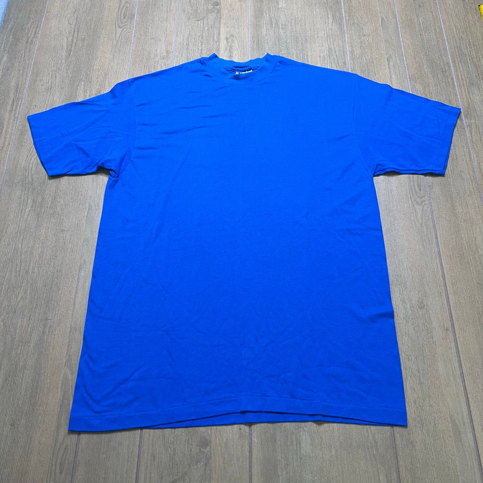 Hanes Vintage 90s Hanes Blank T Shirt Blue XL 90s USA 25 Back Size US XL / EU 56 / 4 - 1 Thumbnail