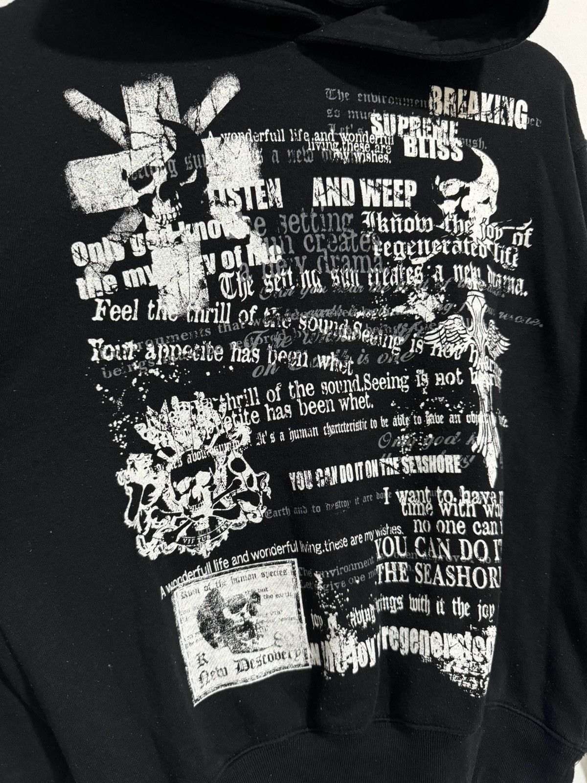 Japanese Brand × Seditionaries × Vintage Vintage Bayleaf Skull Cross Logo Hoodie Size US M / EU 48-50 / 2 - 2 Thumbnail