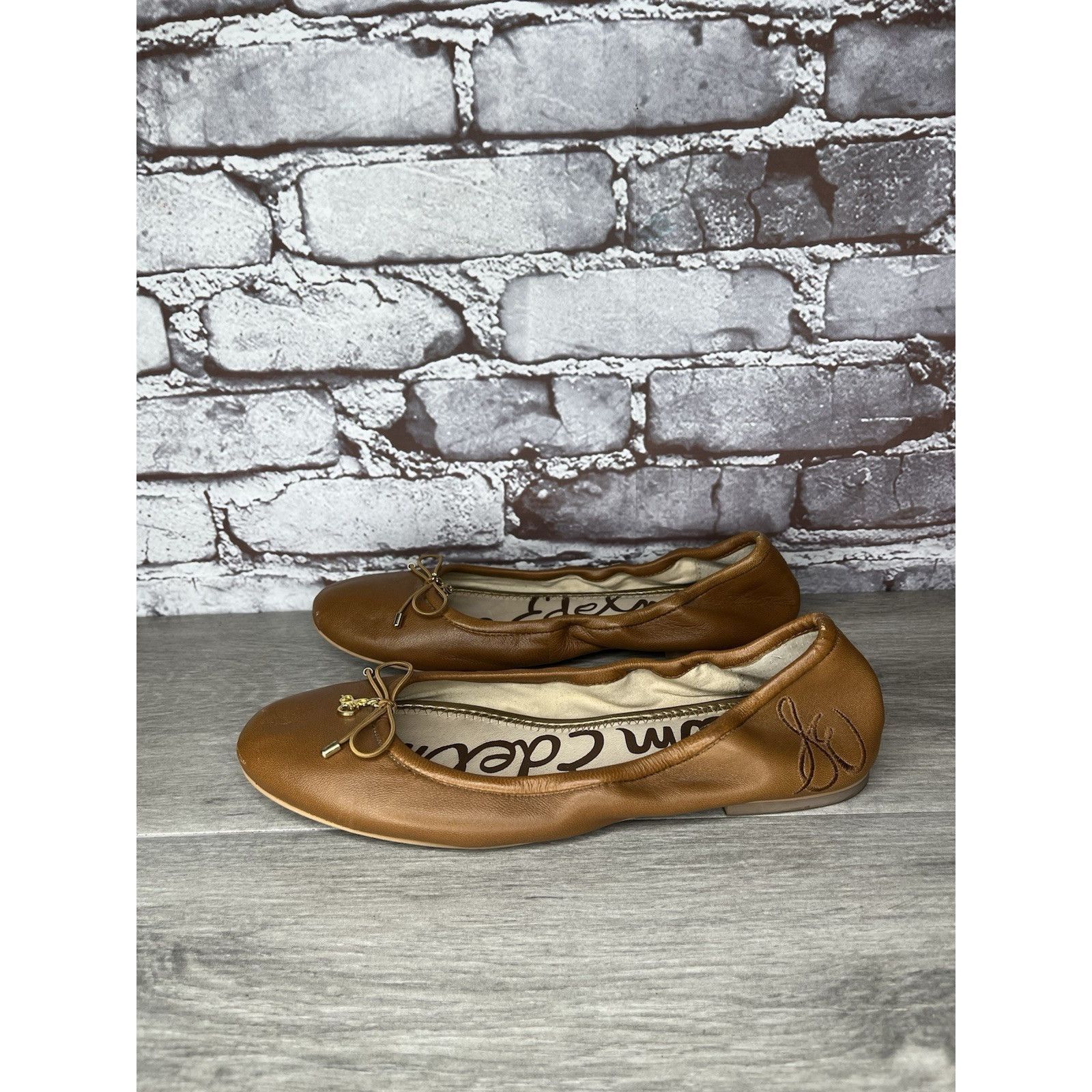 Sam Edelman Sam Edelman Felicia Brown Leather Bow Classic Ballet Flats W Size US 7.5 / IT 37.5 - 21 Thumbnail