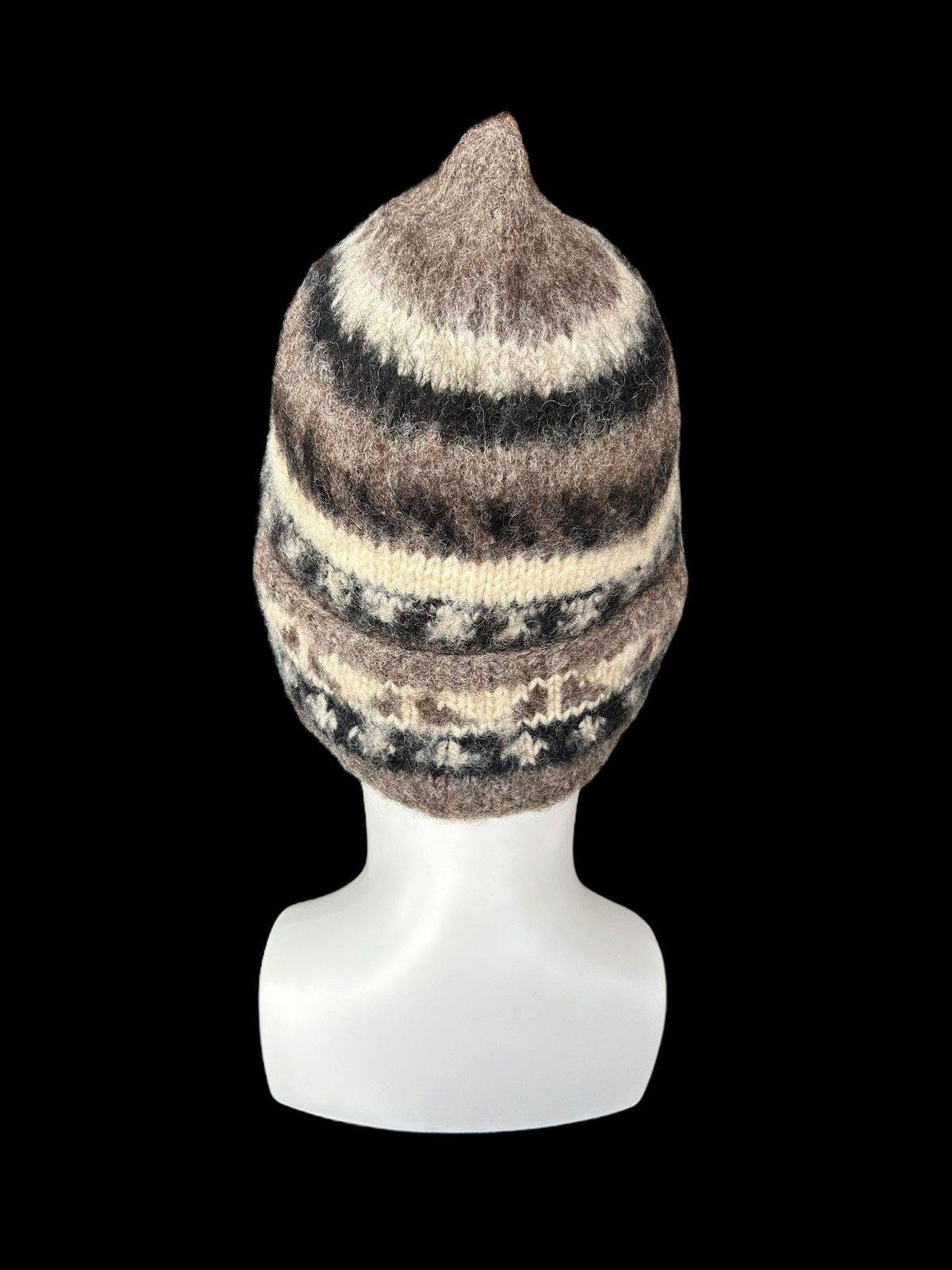 Japanese Brand × Kapital × Vintage Crochet Knitt hairy wool Beanie Hats Rare Design ☠️☠️ Size ONE SIZE - 3 Thumbnail