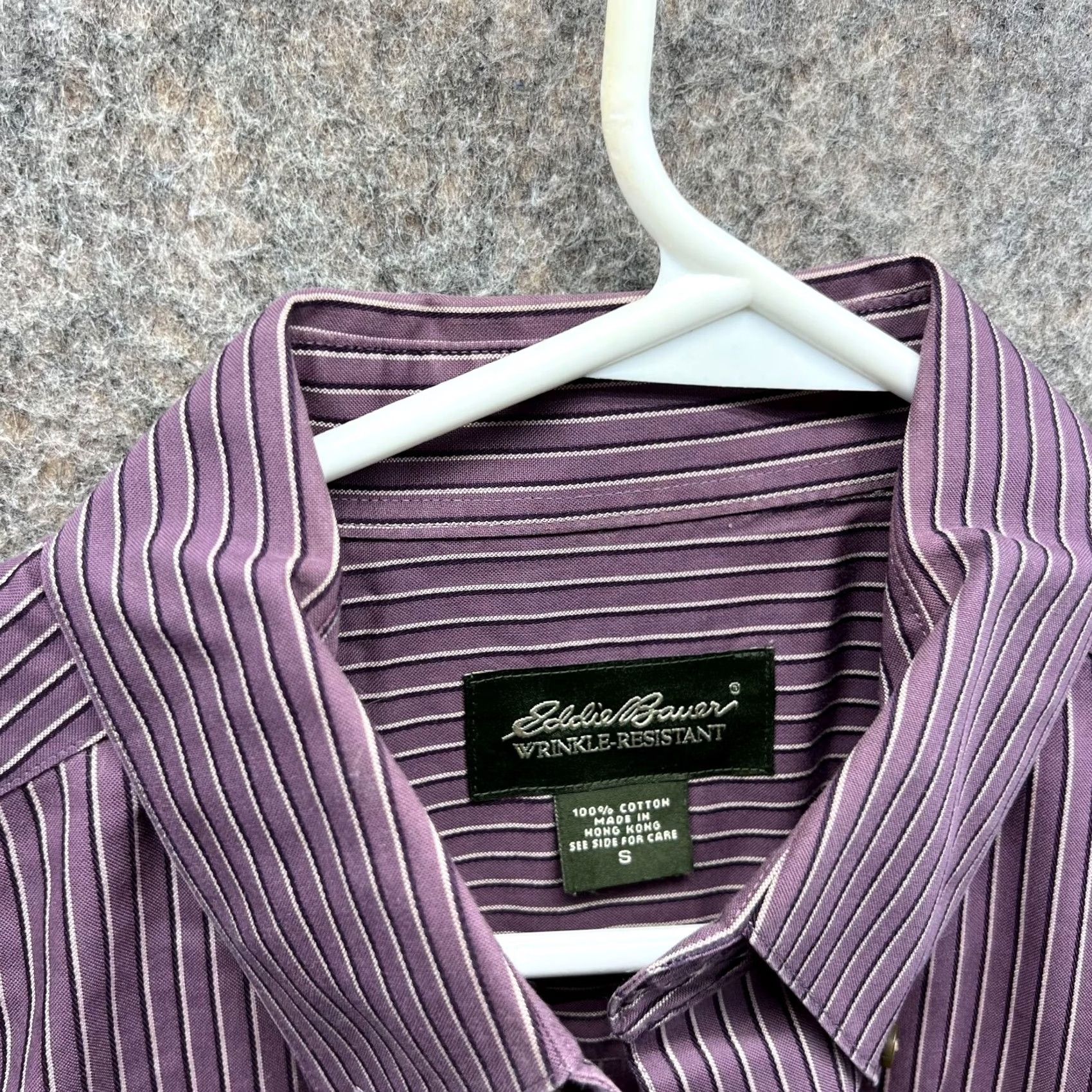 Eddie Bauer VINTAGE Eddie Bauer Shirt Men Small Purple Striped Button-Down Wrinkle Resistant Casual, Formal, Workwear Women? No, Men’s S. Size US S / EU 44-46 / 1 - 7 Thumbnail