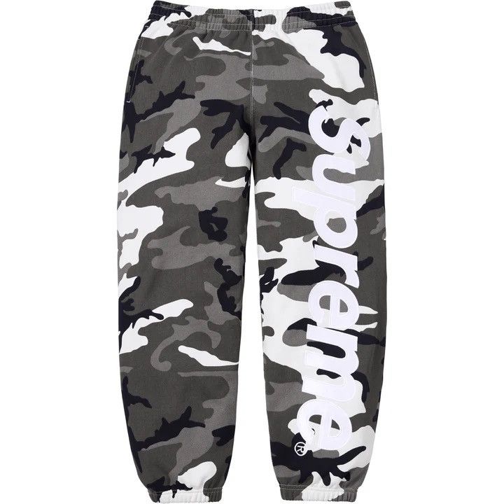 Satin Appliqué Snow Camo Sweatpant