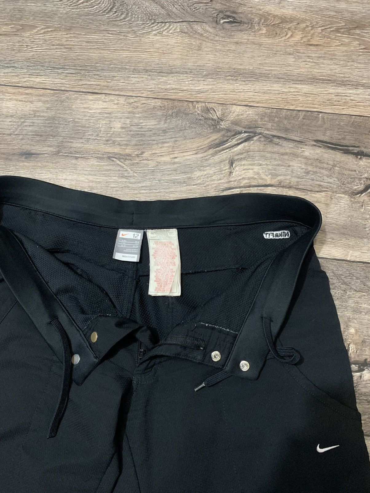 Nike × Vintage Vintage Nike Y2K Women’s Black Drill Nylon Flaps Pants Size 34" / US 12 / IT 48 - 8 Thumbnail
