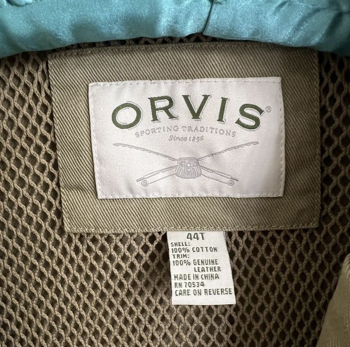 Orvis Orvis Mens Jacket Zambezi Safari Leather Patch Elbows 44T