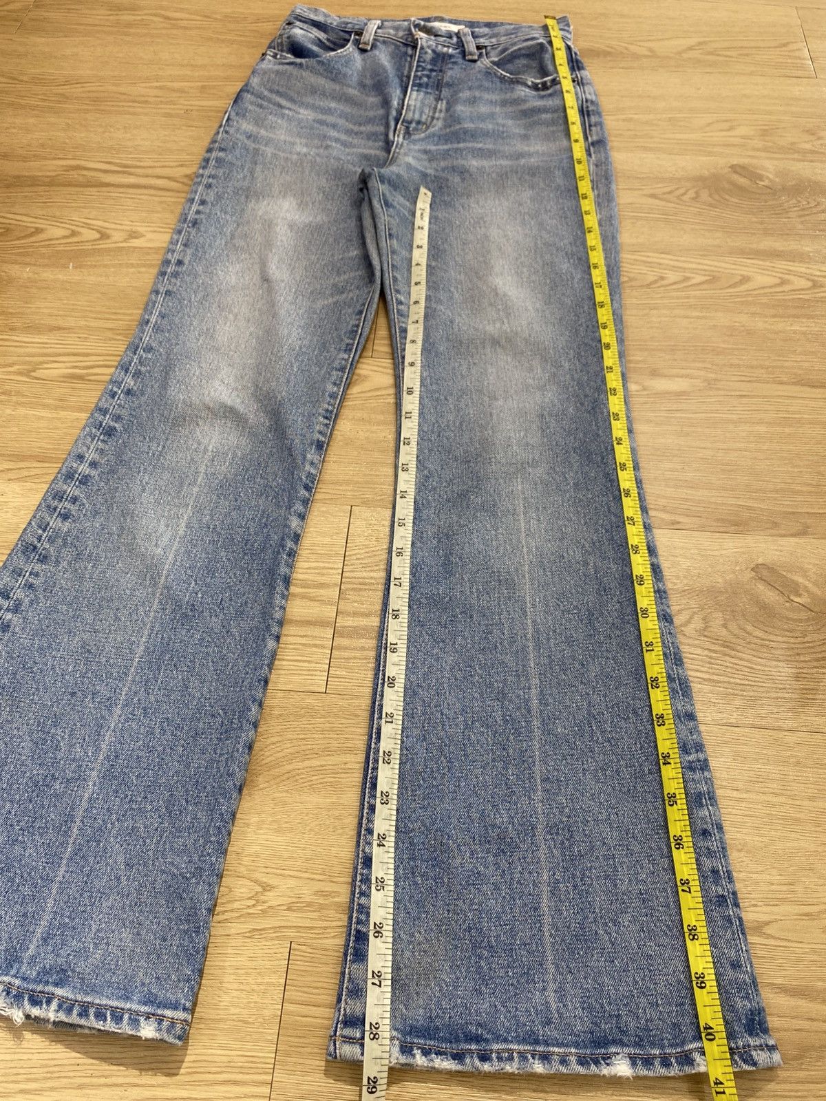 MOUSSY Moussy Acid Blue Wash Whiskers Style Flare Jeans Size US 26 / EU 42 - 11 Thumbnail