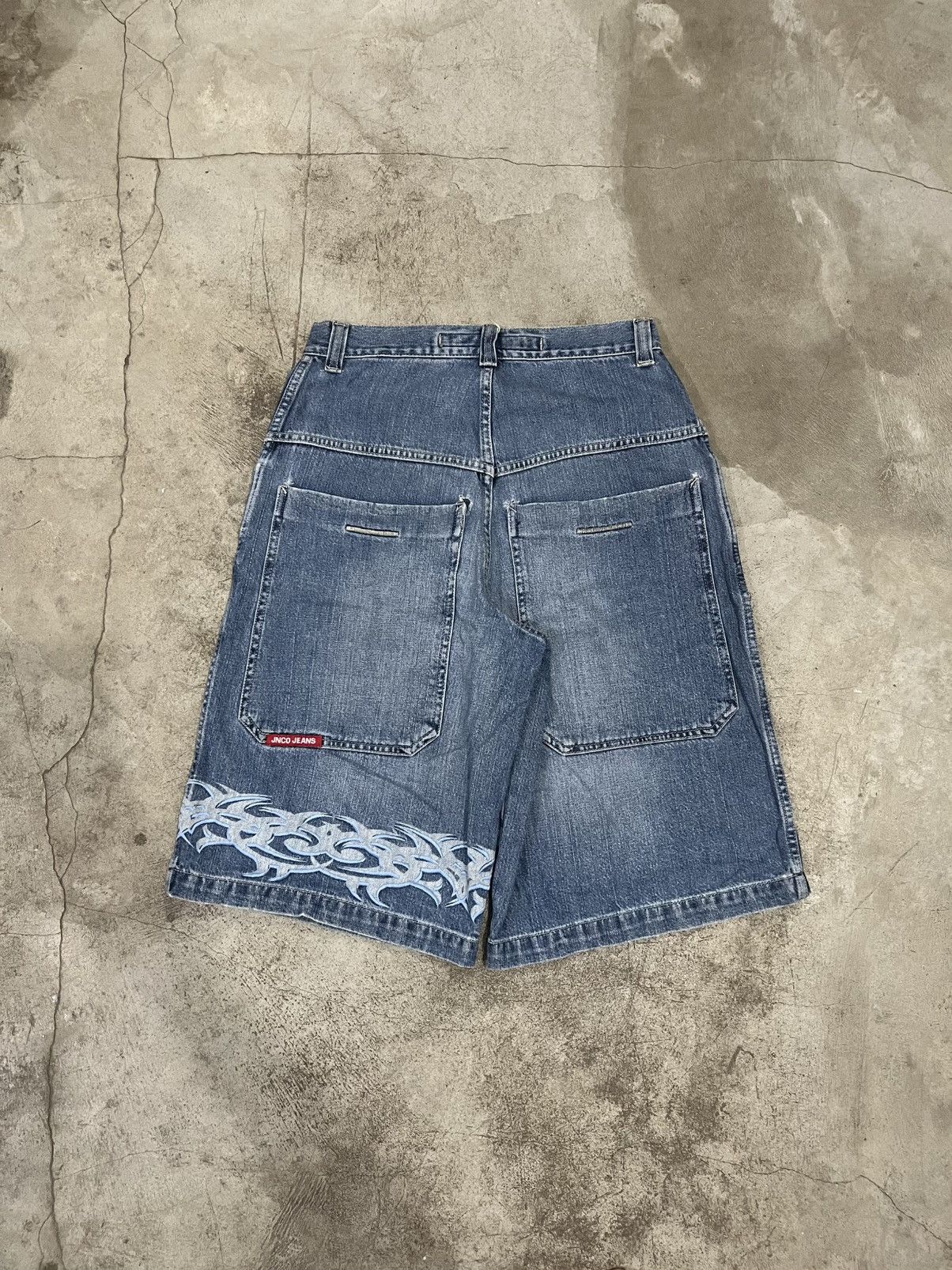 JNCO Rare Vintage Jnco Big Pocket Tribal Design Denim Jorts Size US 30 / EU 46 - 3 Thumbnail