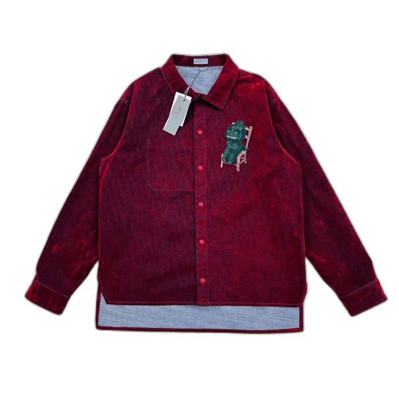 Dior DIOR Dinosaur Print ButtonUp Shirt-2506 Size L / US 10 / IT 46 - 1 Thumbnail