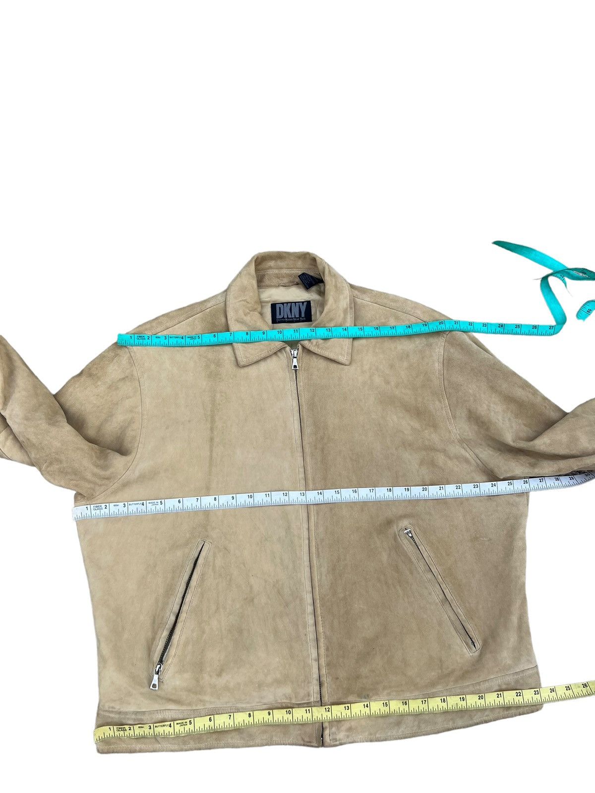DKNY RARE! Vintage 90s DKNY Patina Suede Leather Jacket Size US XL / EU 56 / 4 - 3 Thumbnail