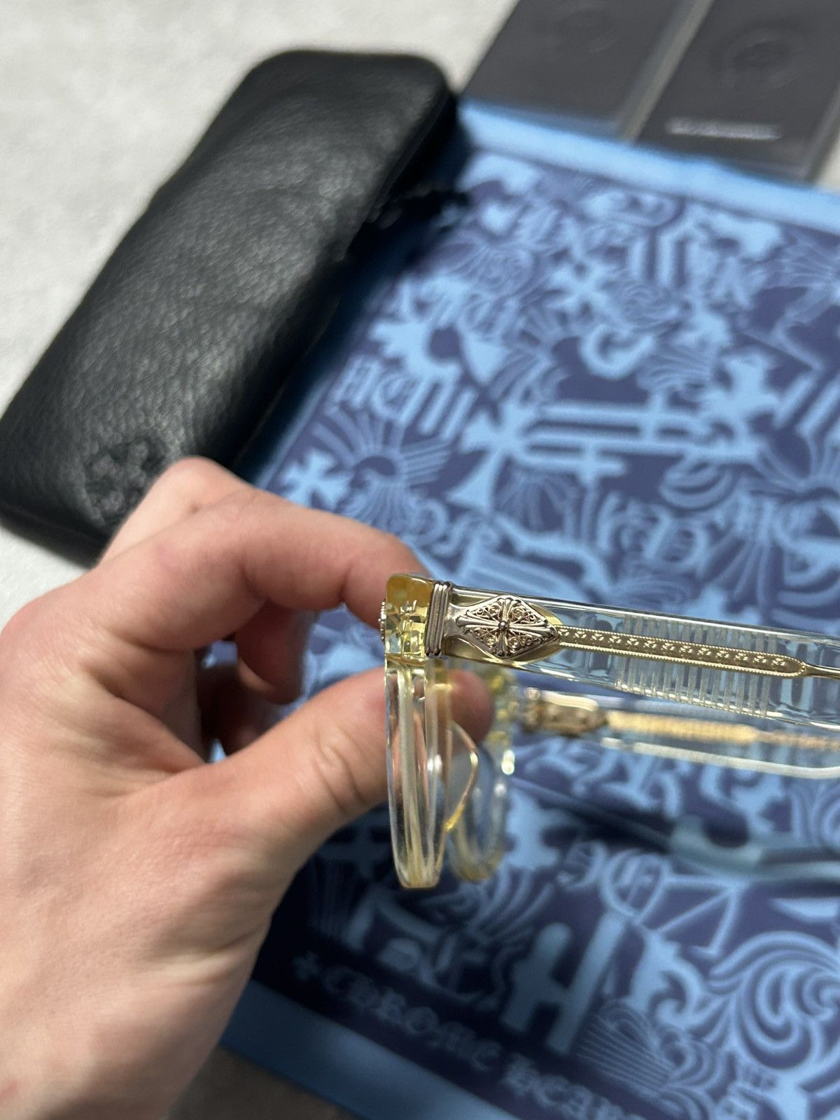 Chrome Hearts Chrome Hearts Peter Arnell Clear Gold Glasses Size ONE SIZE - 12 Thumbnail