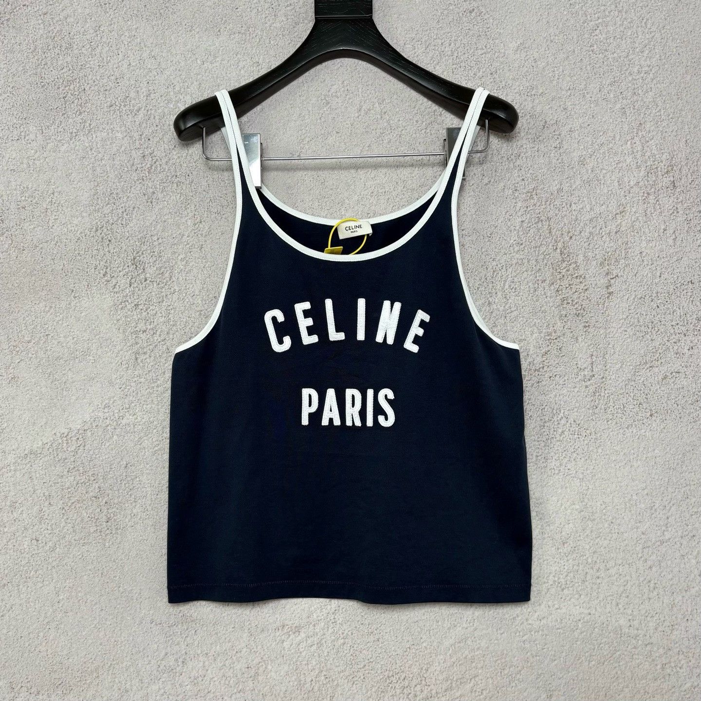 Celine Celine Paris Slogan Black Camisole Size L / US 10 / IT 46 - 1 Thumbnail