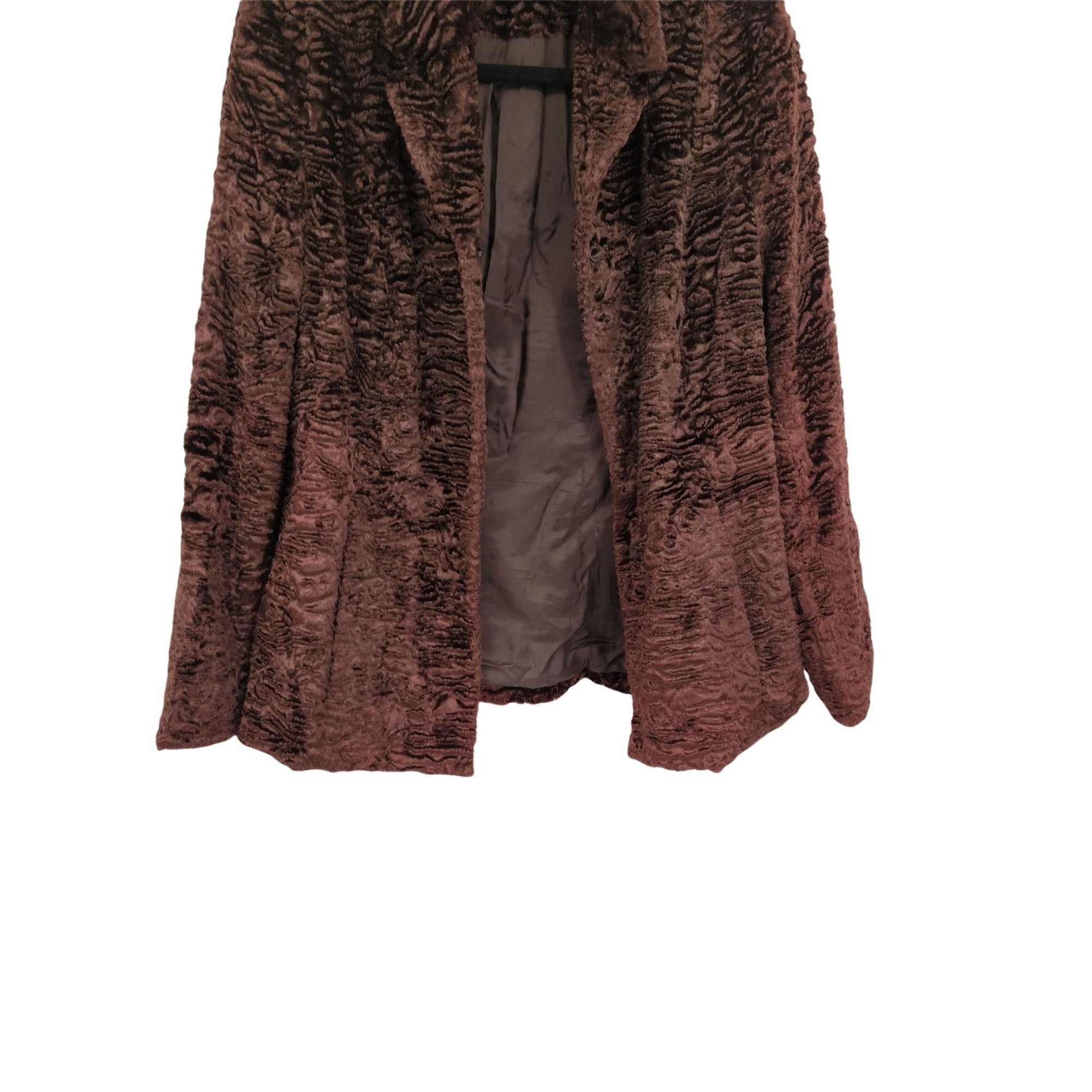 Vintage Vtg 90's Vegan Faux Persian Lamb Fur Jacket Sz M Chocolate T Size M / US 6-8 / IT 42-44 - 5 Thumbnail