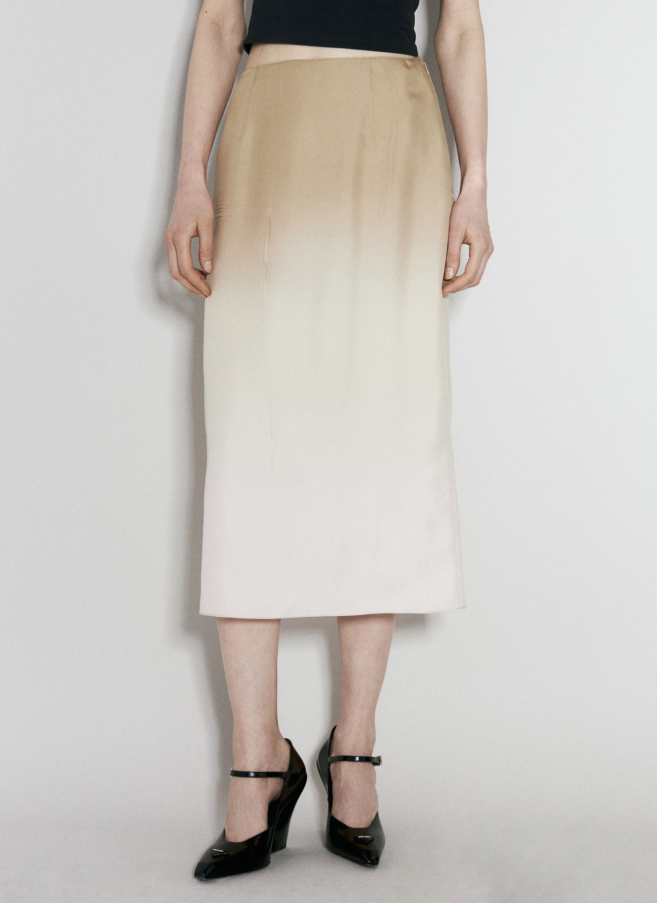 Prada Ombre Silk Midi Skirt Size 26" / US 2 / IT 38 - 1 Thumbnail