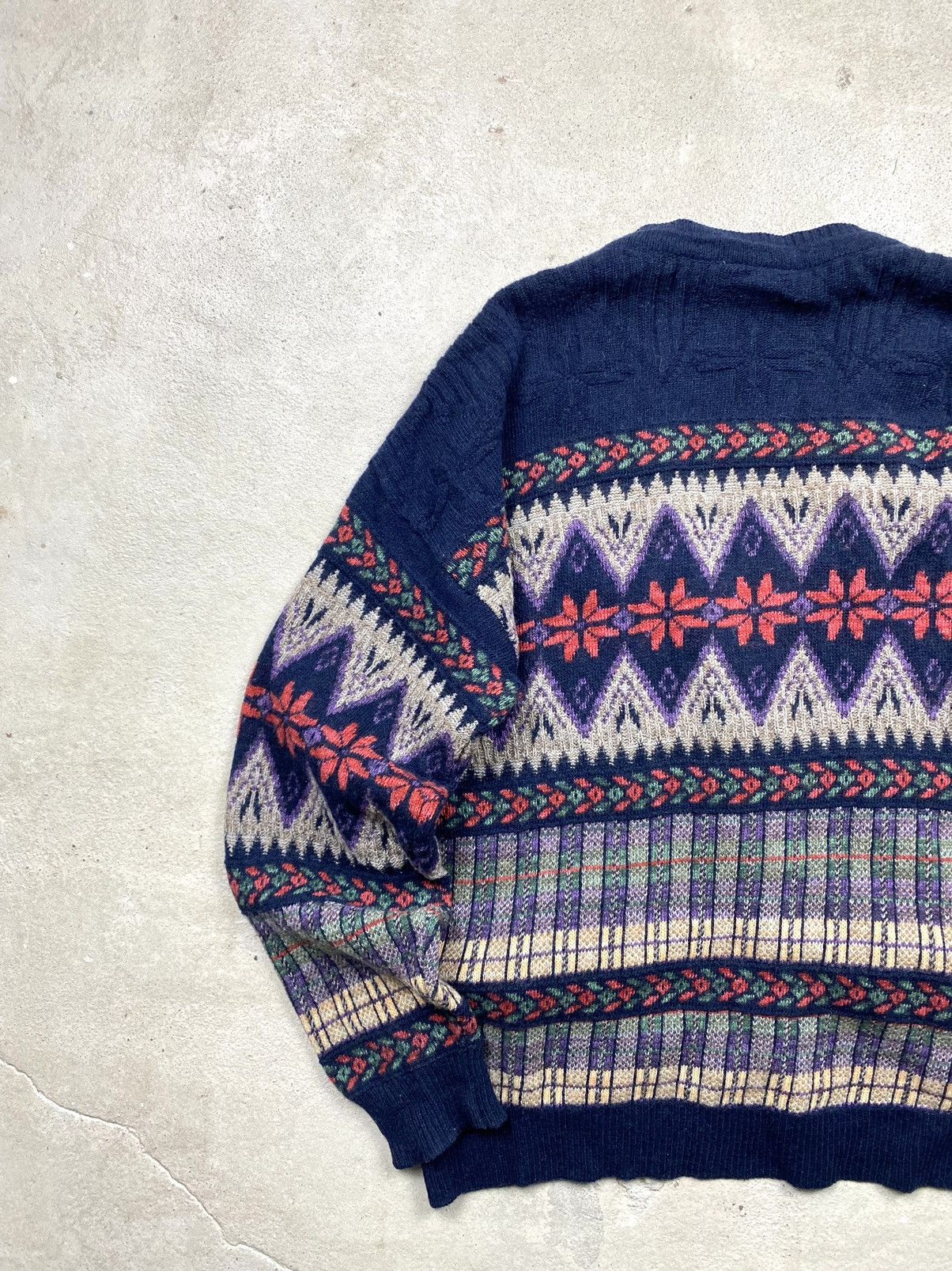 Vintage Rare! Vintage 90’s Knit Pattern Cardigan Sweater Coogi Style Size US L / EU 52-54 / 3 - 16 Thumbnail