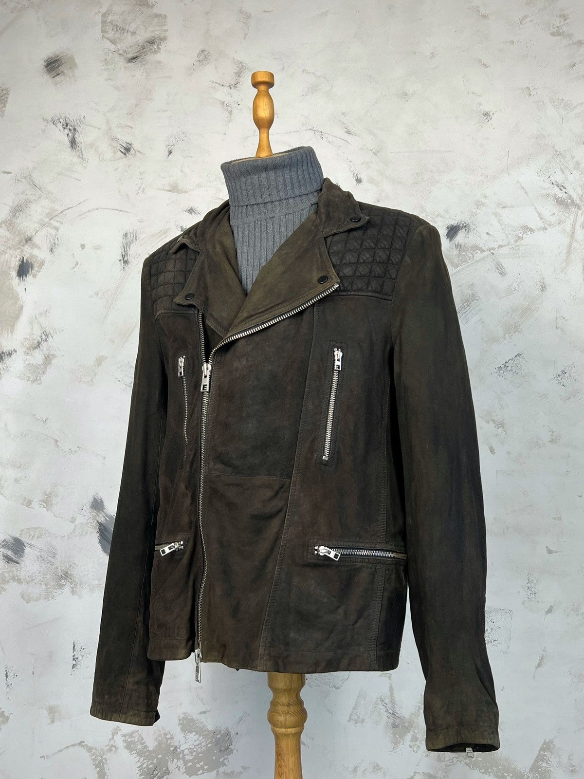 Allsaints Allsaints Suede Biker Jacket Size XL – XXL Size US XXL / EU 58 / 5 - 1 Thumbnail