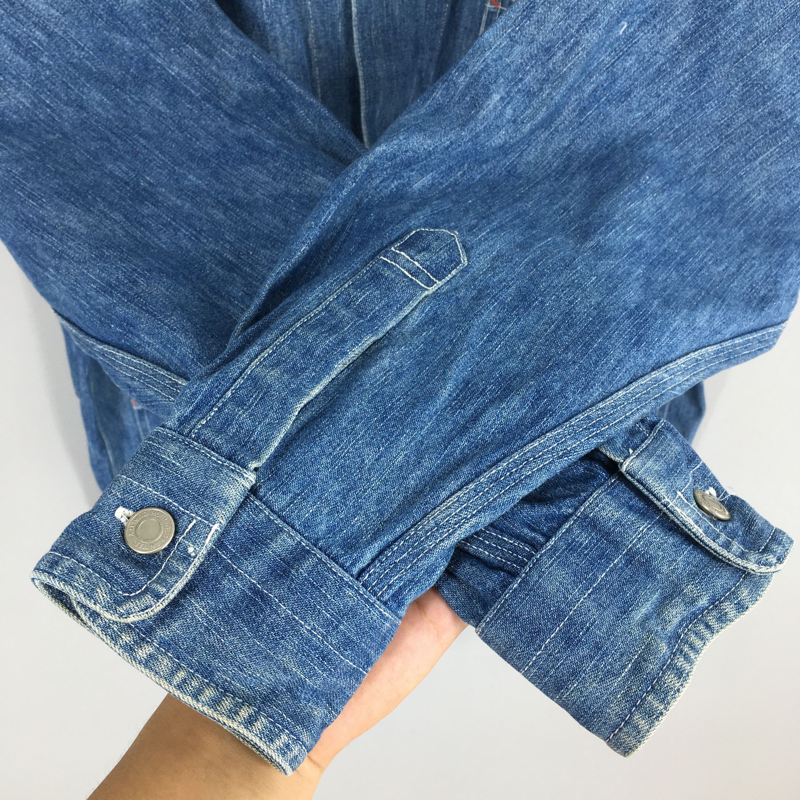 Japanese Brand Vintage 1980s Denim Labor Workwear Button Jacket Large Size US L / EU 52-54 / 3 - 5 Thumbnail