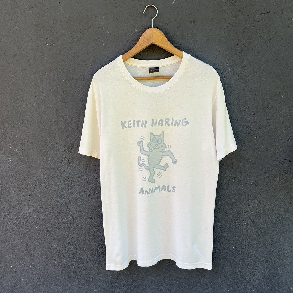 Uniqlo Thrashed Keith Haring Animals X Uniqlo Japanese Brand Tee Size US L / EU 52-54 / 3 - 1 Thumbnail