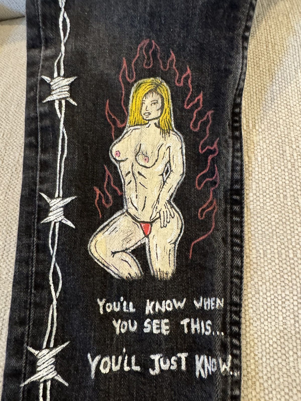 Warren Lotas Hand painted Denim Size US 29 - 4 Thumbnail