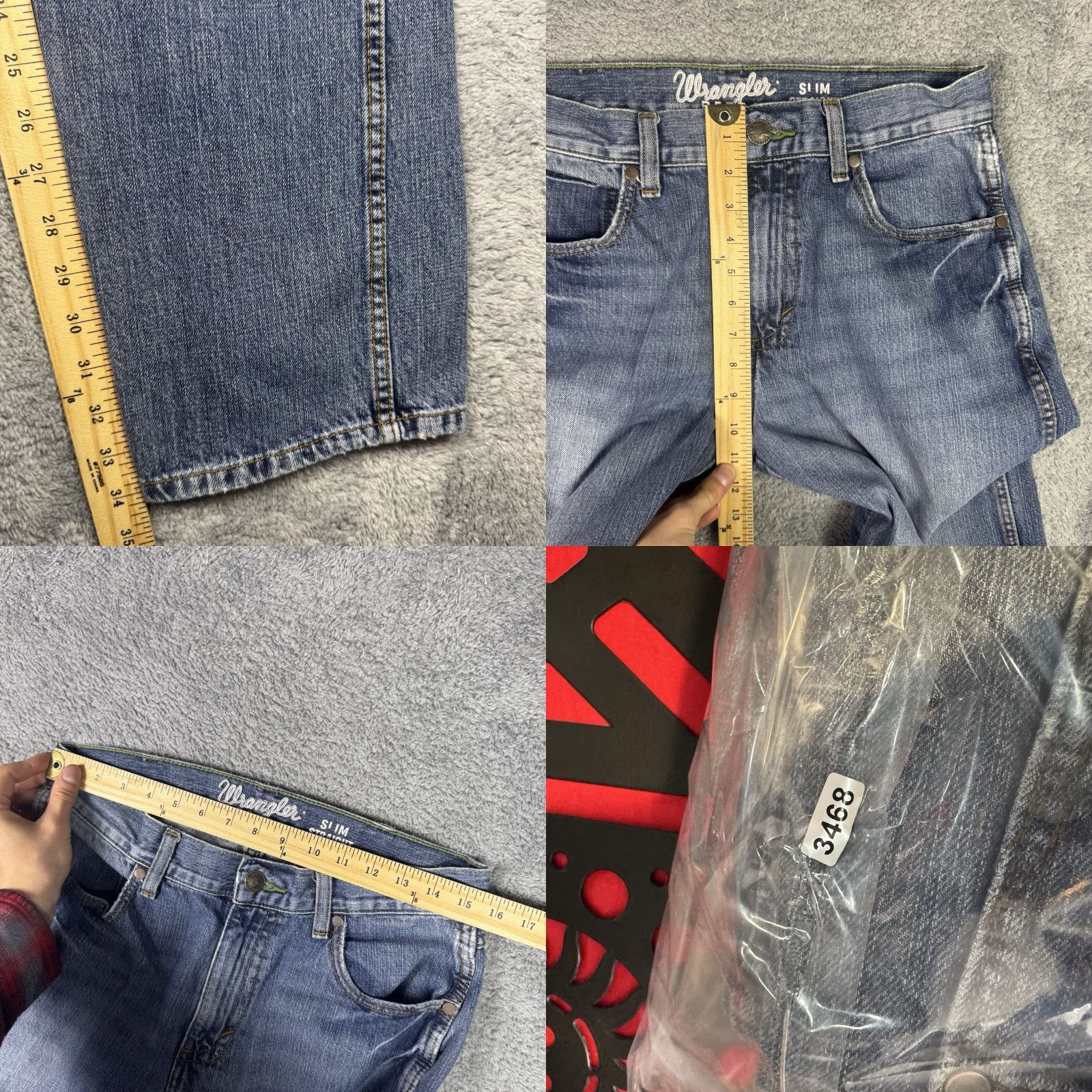 Wrangler Wrangler Retro Jeans Mens 30x34 Slim Straight Blue Denim Cowboy Western Whisker Denim Jeans Slim 5-Pocket Mens Wrangler Retro Jeans Size US 30 / EU 46 - 8 Thumbnail