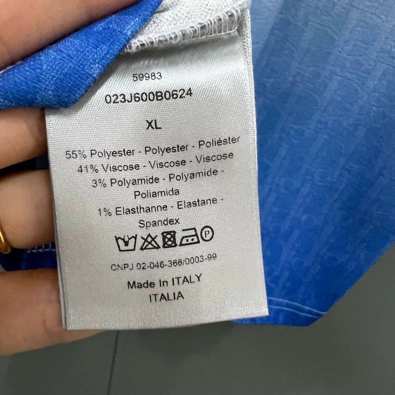 Dior Dior Dior White Blue Gradient Short Sleeve Shirt-2507 Size US XL / EU 56 / 4 - 3 Thumbnail