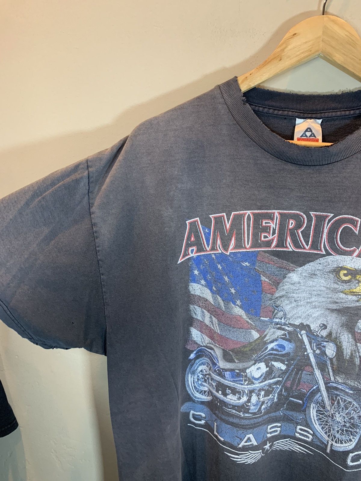 Vintage *RARE* Vintage 90s American Classic Smoked Faded Biker Shirt Size US XL / EU 56 / 4 - 5 Thumbnail