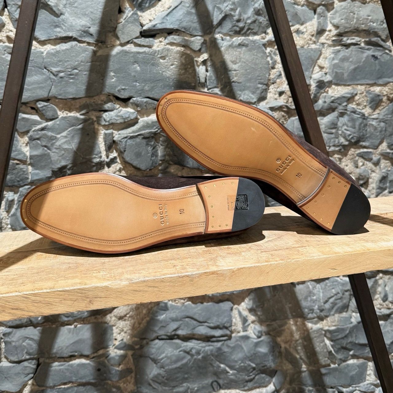 Gucci Gucci Brown Luxury Suede GG Horsebit Accent Jordy Loafers Size US 11 / EU 44 - 7 Thumbnail
