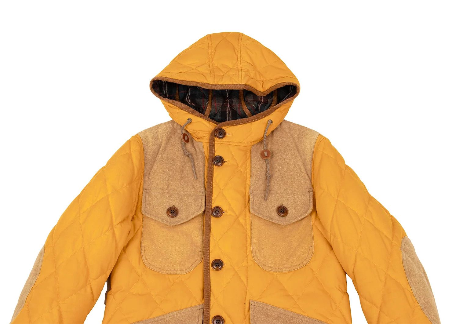 Junya Watanabe Quilted Down Hooded Jacket in Orange Brown XS Size US XS / EU 42 / 0 - 2 Thumbnail