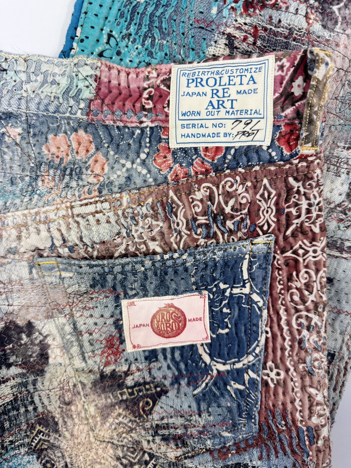 Proleta Re Art #791 1/1 HAND MADE DENIM JEANS RRP $7,430 Size US 36 / EU 52 - 5 Thumbnail