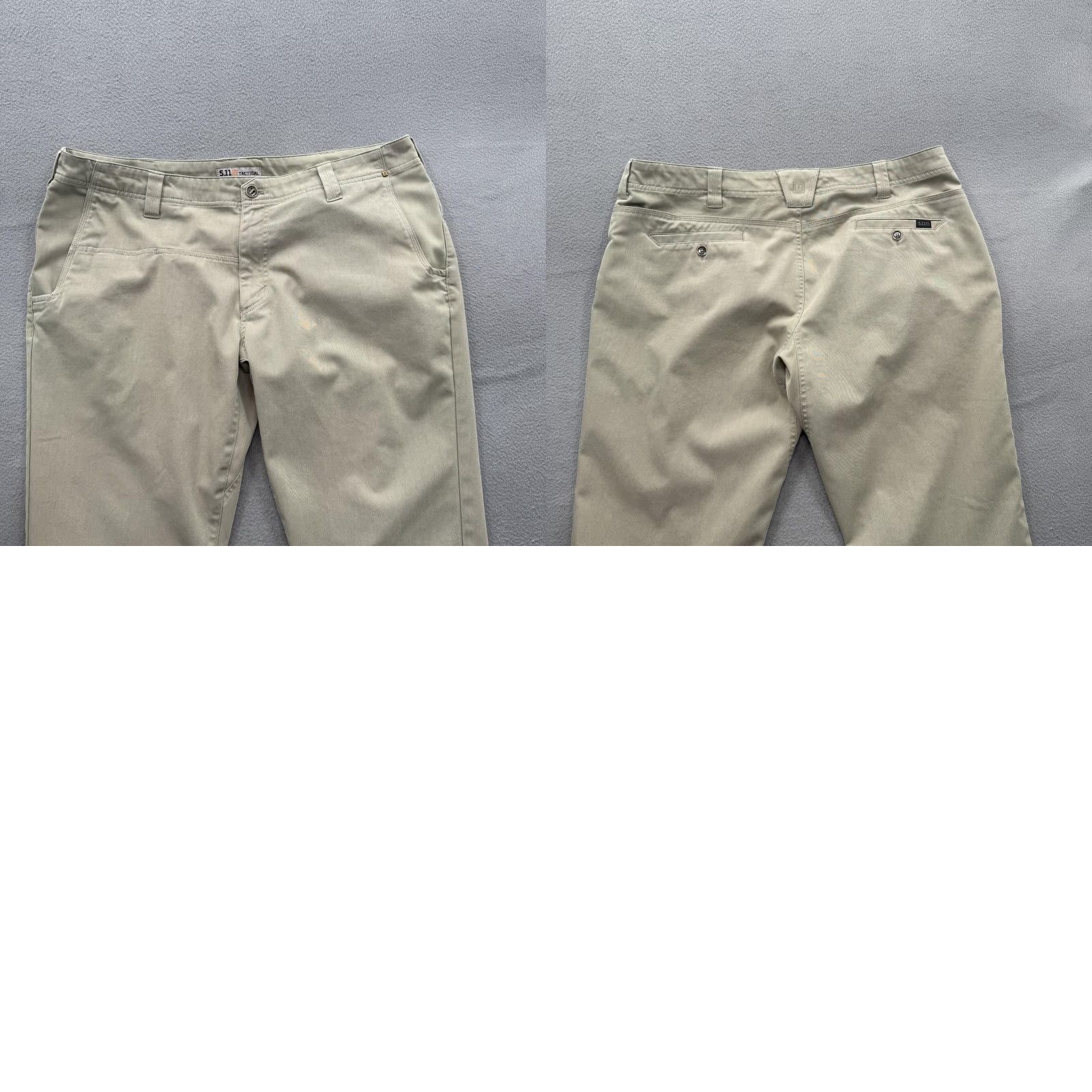 Vintage 5.11 Tactical Pants Mens 38x30 Khaki Chino Workwear Casual Polyester Cotton Pockets Flat Front Zip Fly Mens Size US 38 / EU 54 - 8 Thumbnail
