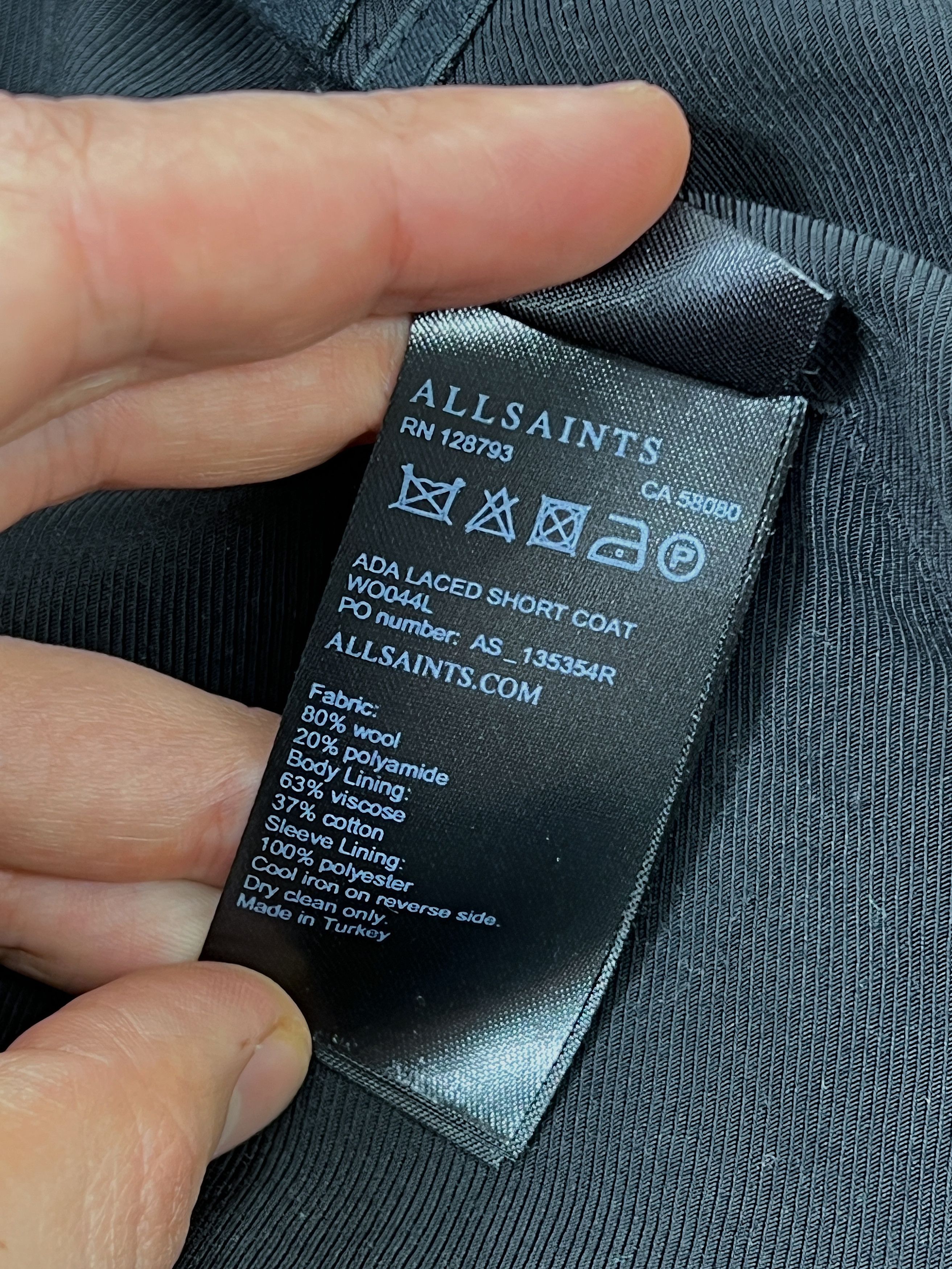 Allsaints AllSaints Ada Laced Short Wool Coat Women's Size S / US 4 / IT 40 - 18 Thumbnail