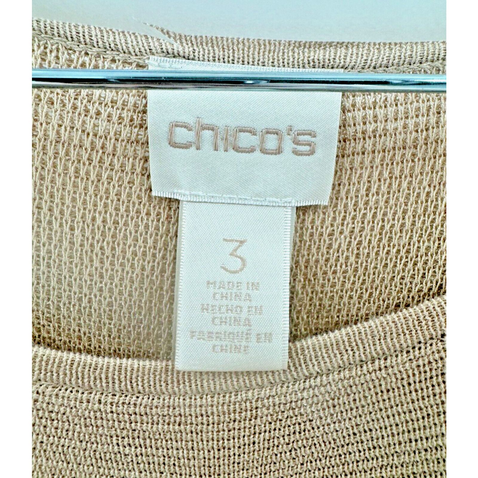 Chicos Chico's Minimalist Tan Camel Tunic Sweater 3 Large 16 Button Size XXL / US 16-18 / IT 52-54 - 6 Thumbnail