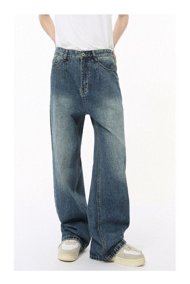 Japanese Brand × Jean Retro straight wide-leg loose high street jeans casual Size US 34 / EU 50 - 1 Thumbnail