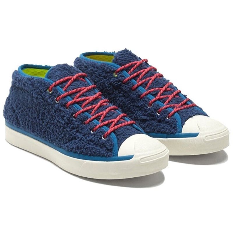 Converse CONVERSE JACK PURCELL WOMEN’S 6 MID RETRO SHERPA NAVY LEMON Size US 6 / IT 36 - 1 Thumbnail