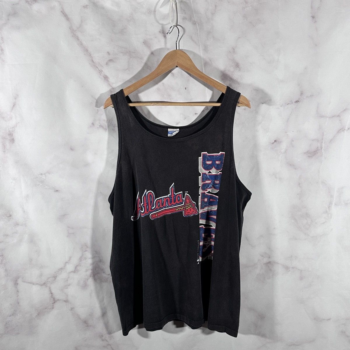 MLB 1991 Atlanta Braves Navy Sun Faded Tank Size US XL / EU 56 / 4 - 1 Thumbnail