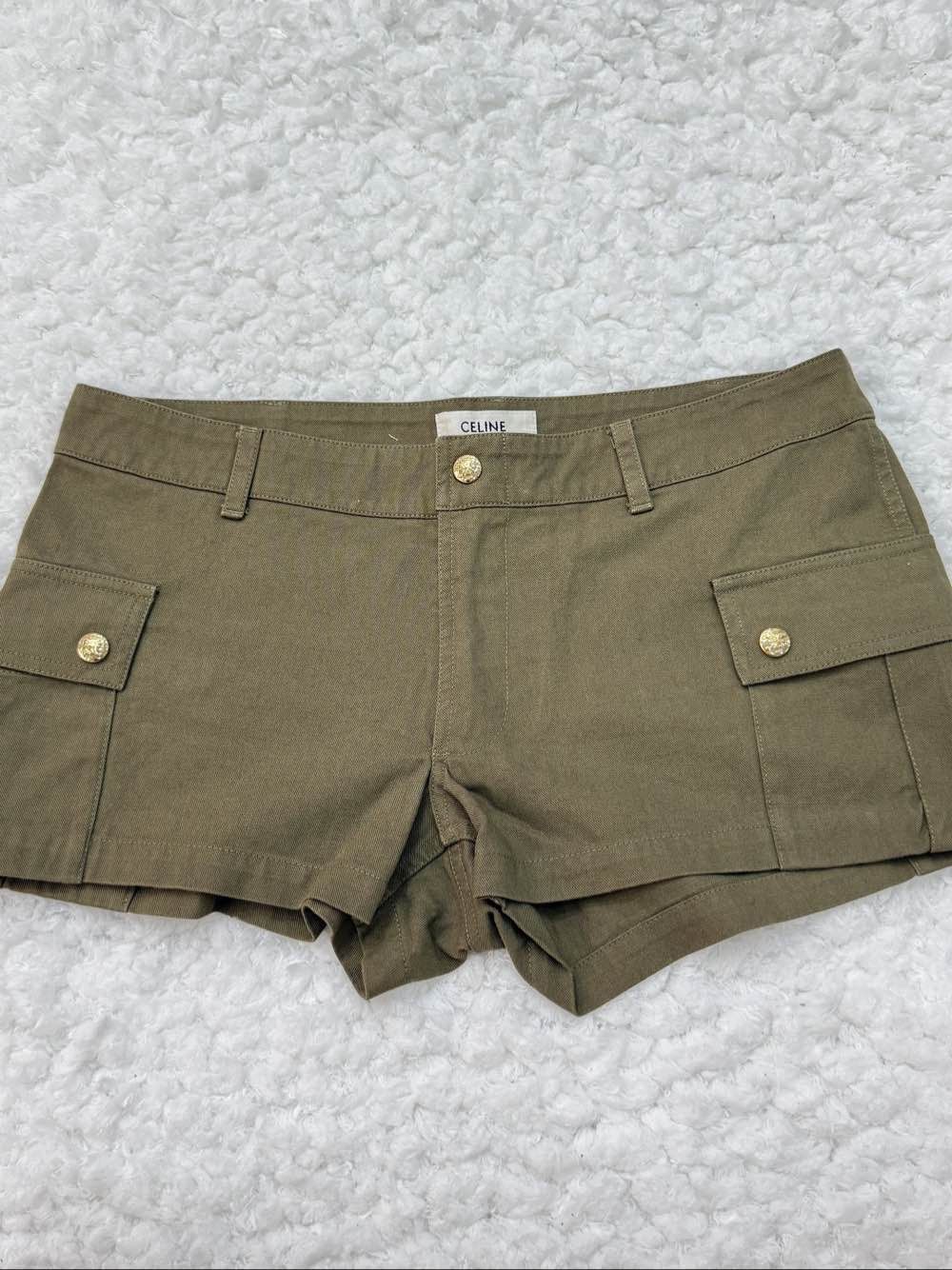 Celine Celine Green Cargo Shorts Size 38 Size 27" / US 4 / IT 40 - 1 Thumbnail