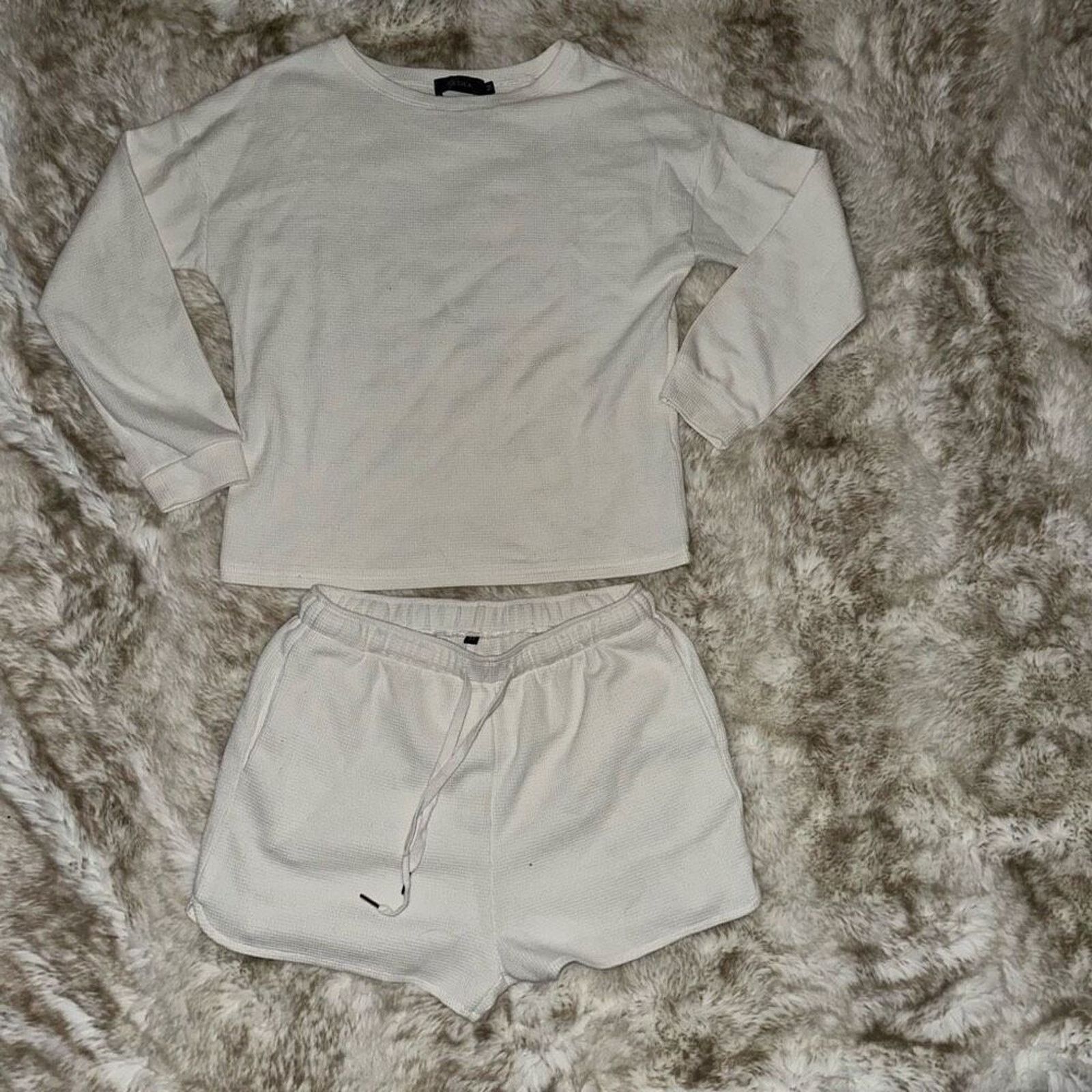 Other Ivory Waffle Knit Lounge Set | Sz M Size M / US 6-8 / IT 42-44 - 2 Thumbnail