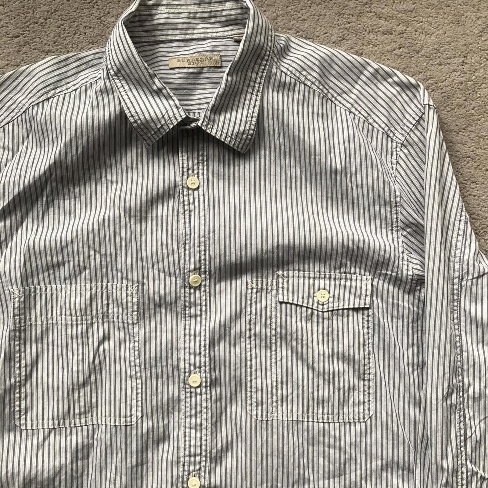 Burberry Burberry Asymmetric Striped Shirt Size US M / EU 48-50 / 2 - 2 Thumbnail
