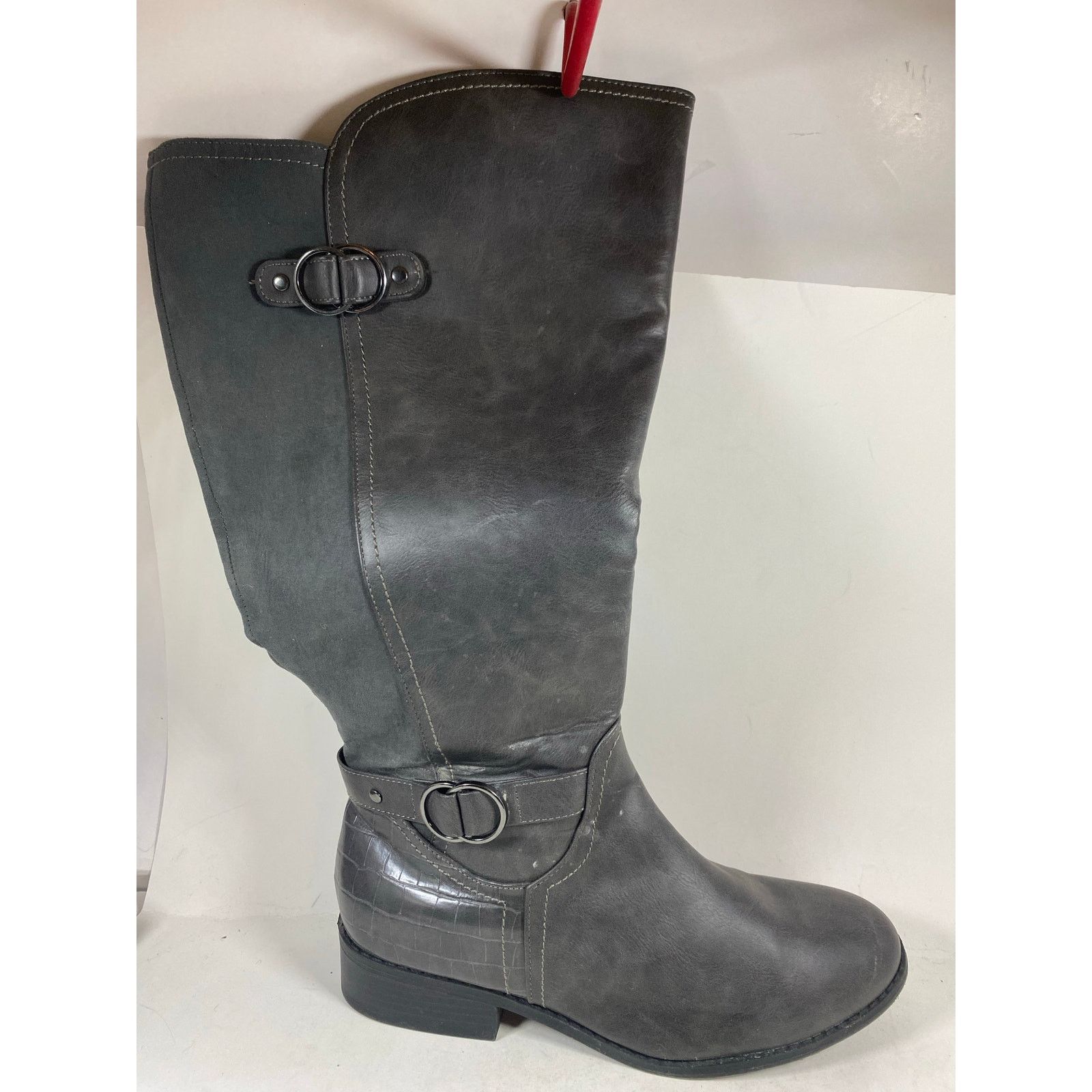 Other Karen Scott Women Gray Buckle Accent Leandraa Riding Boot9.5 Size US 9.5 / IT 39.5 - 1 Thumbnail