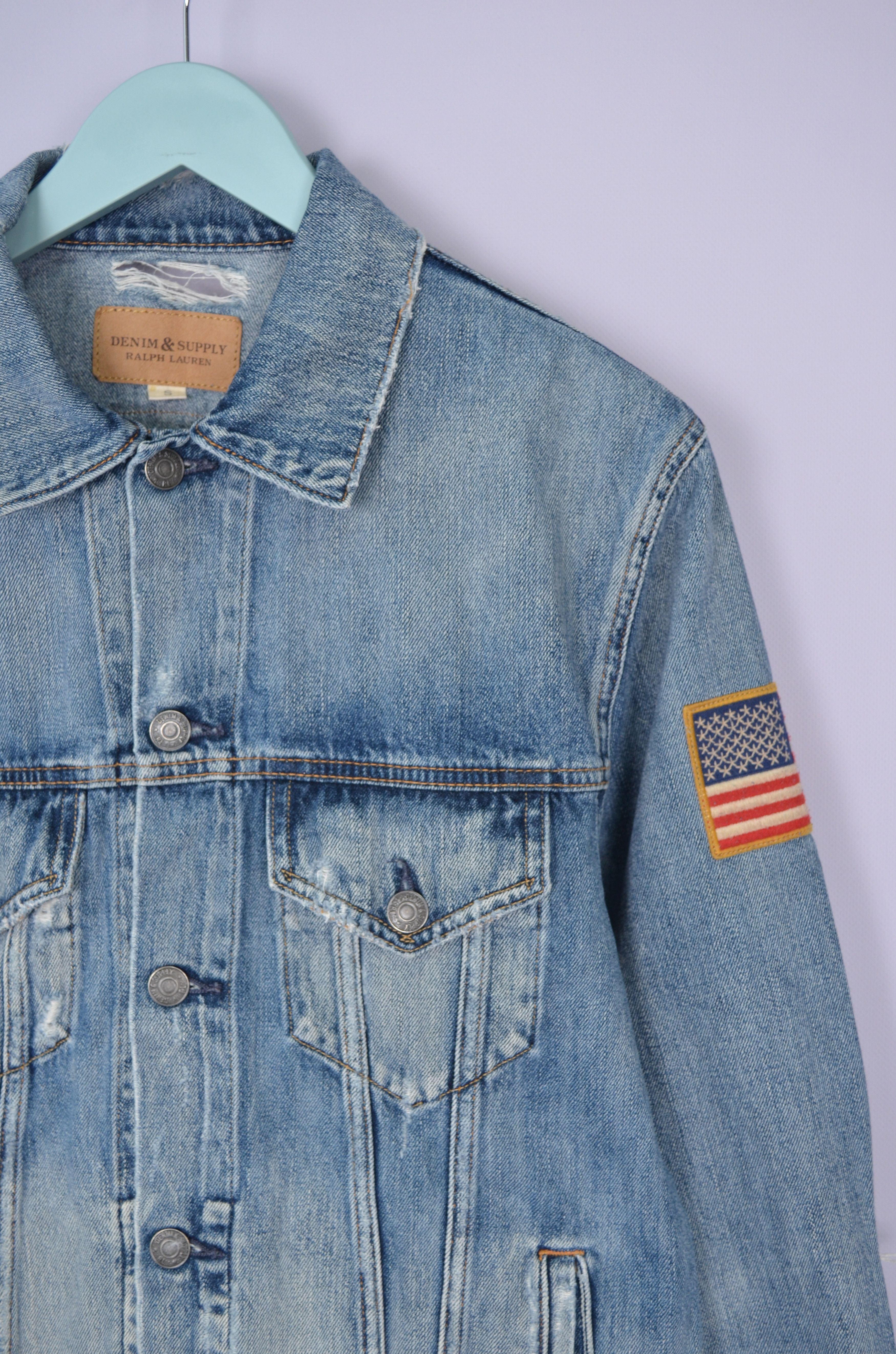 Denim & Supply Ralph Lauren × Designer × Polo Ralph Lauren Ralph Lauren Denim Supply Denim Distressed Trucker Jacket Size US S / EU 44-46 / 1 - 4 Thumbnail