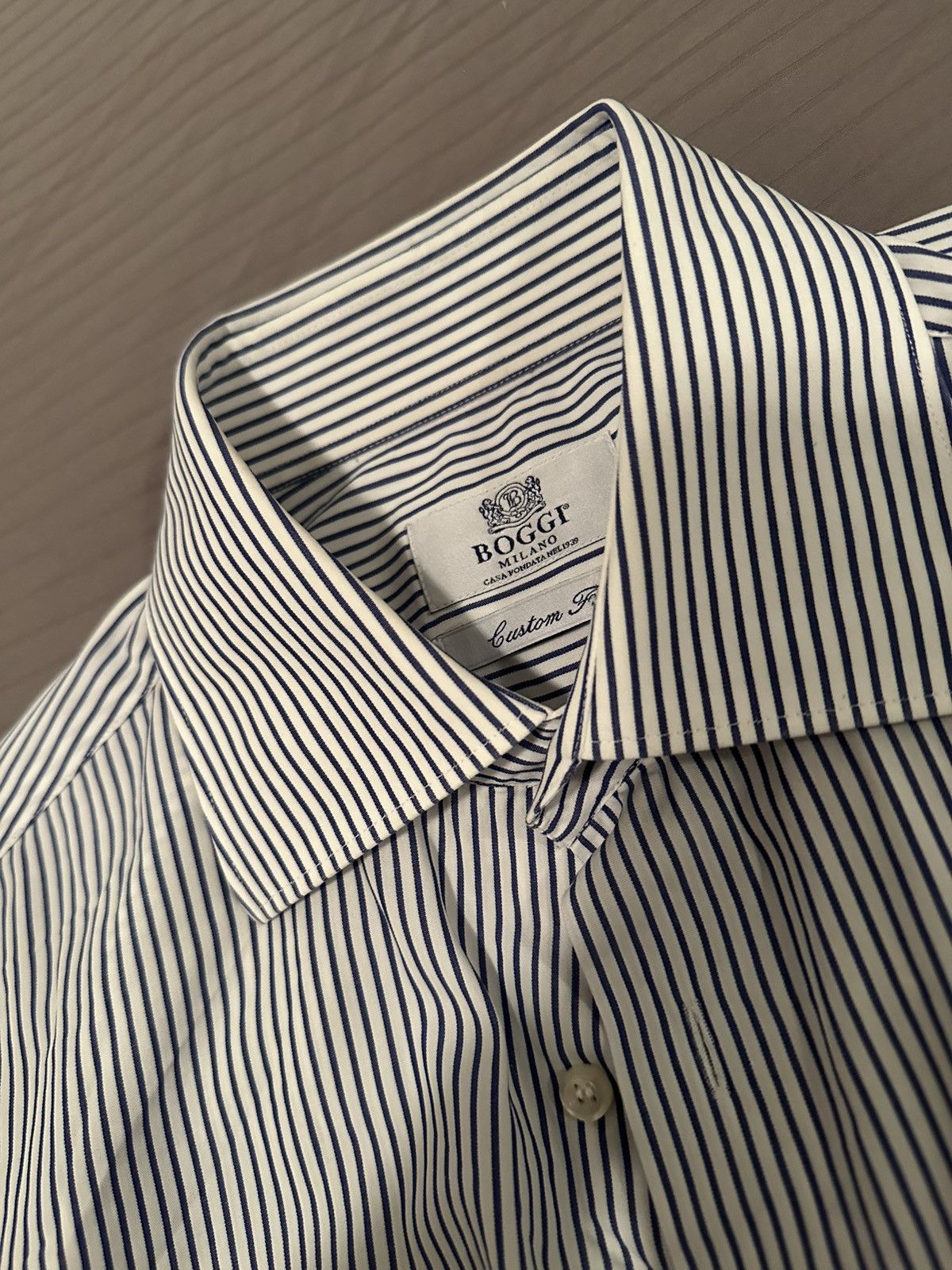 Pinstripe Custom Fit Dress Shirt