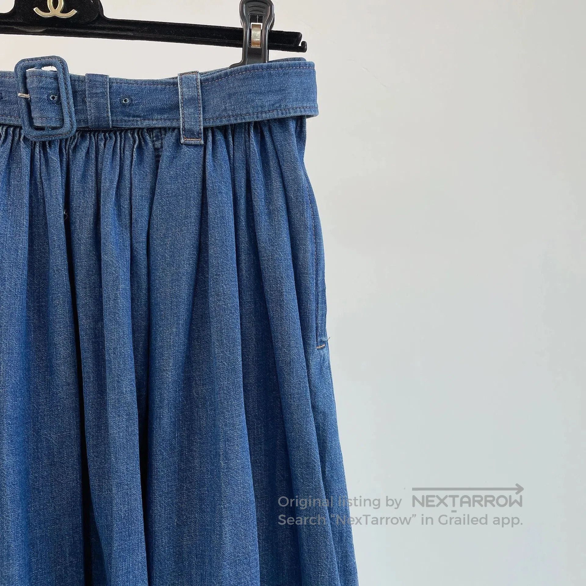 Prada PRADA Blue Denim Midi Skirt. Size US 36 / EU 52 - 4 Thumbnail