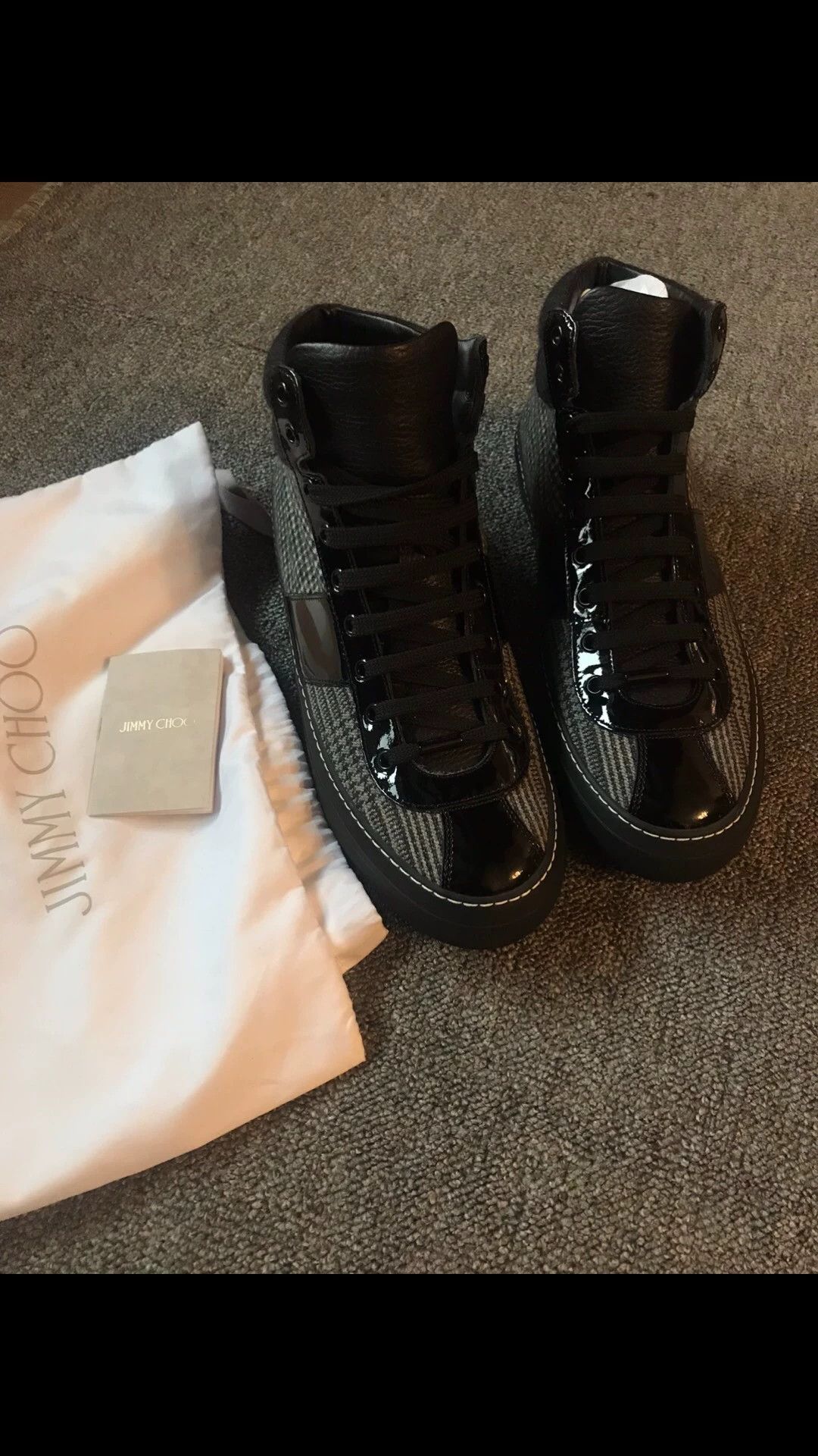 Jimmy Choo Jimmy Choo New Classic Check Panel High-Top 43 Sneakers Size US 10 / EU 43 - 1 Thumbnail