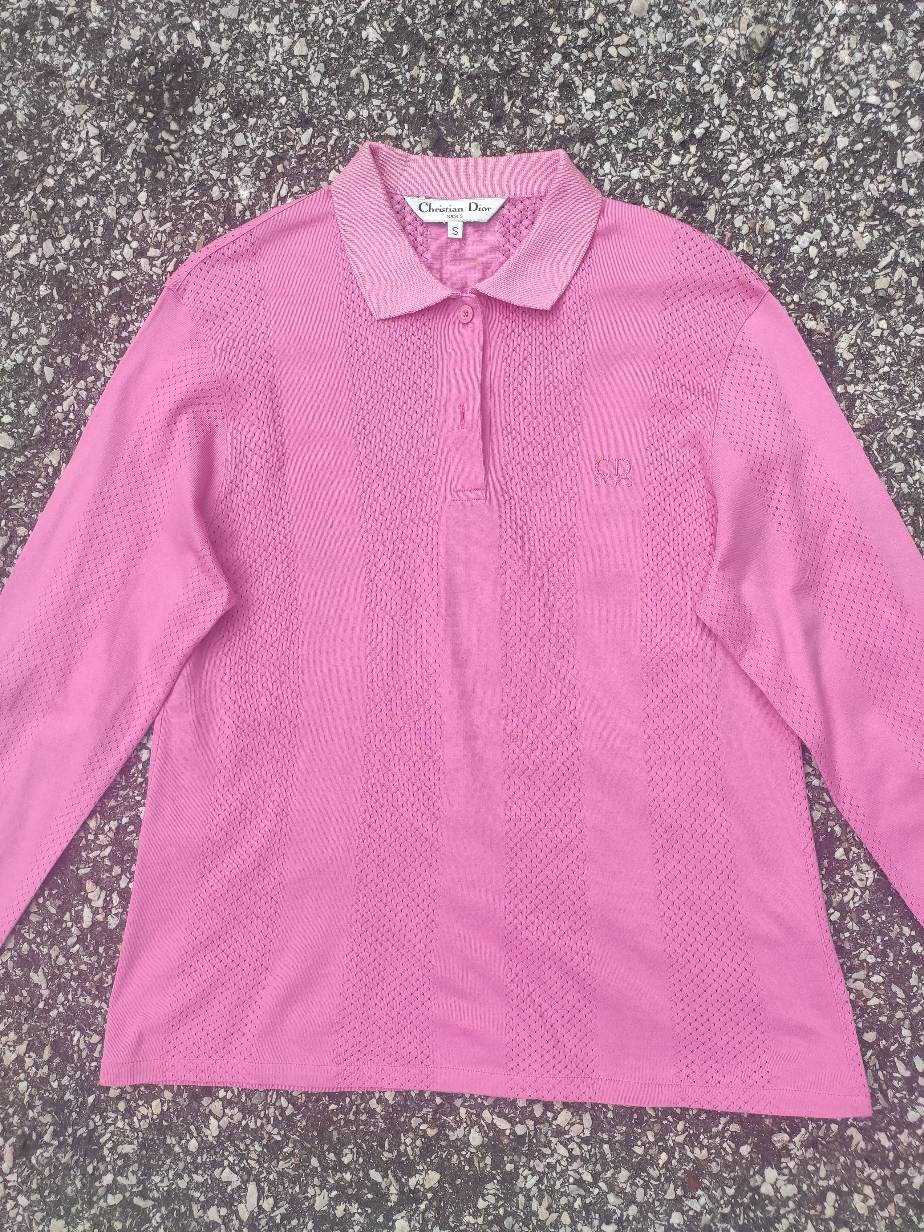 Christian Dior Monsieur Vintage Christian Dior Sports Pink Perforated Polo Size M / US 6-8 / IT 42-44 - 2 Thumbnail