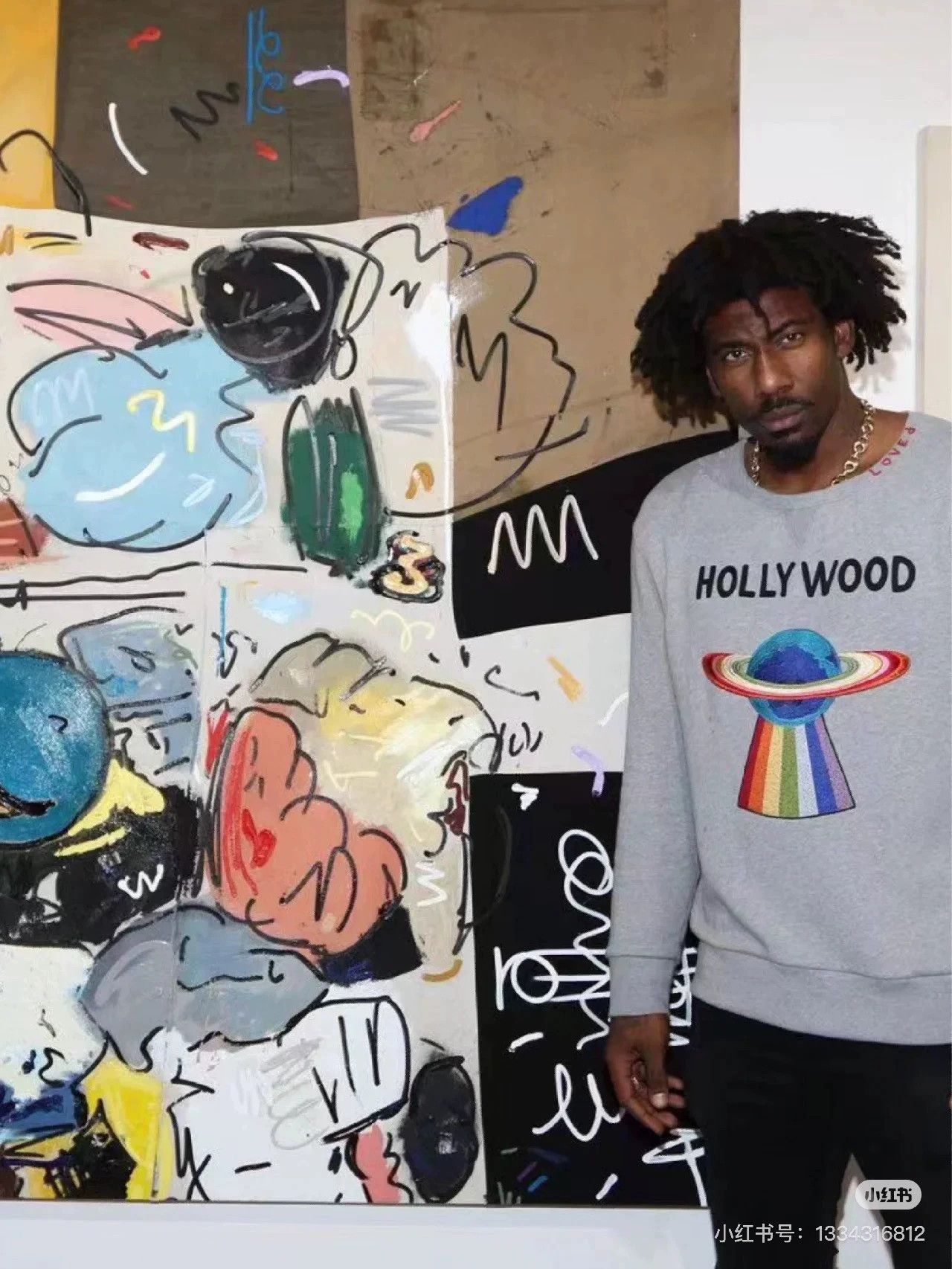 gray gucci hollywood spaceship sweatshirt size S