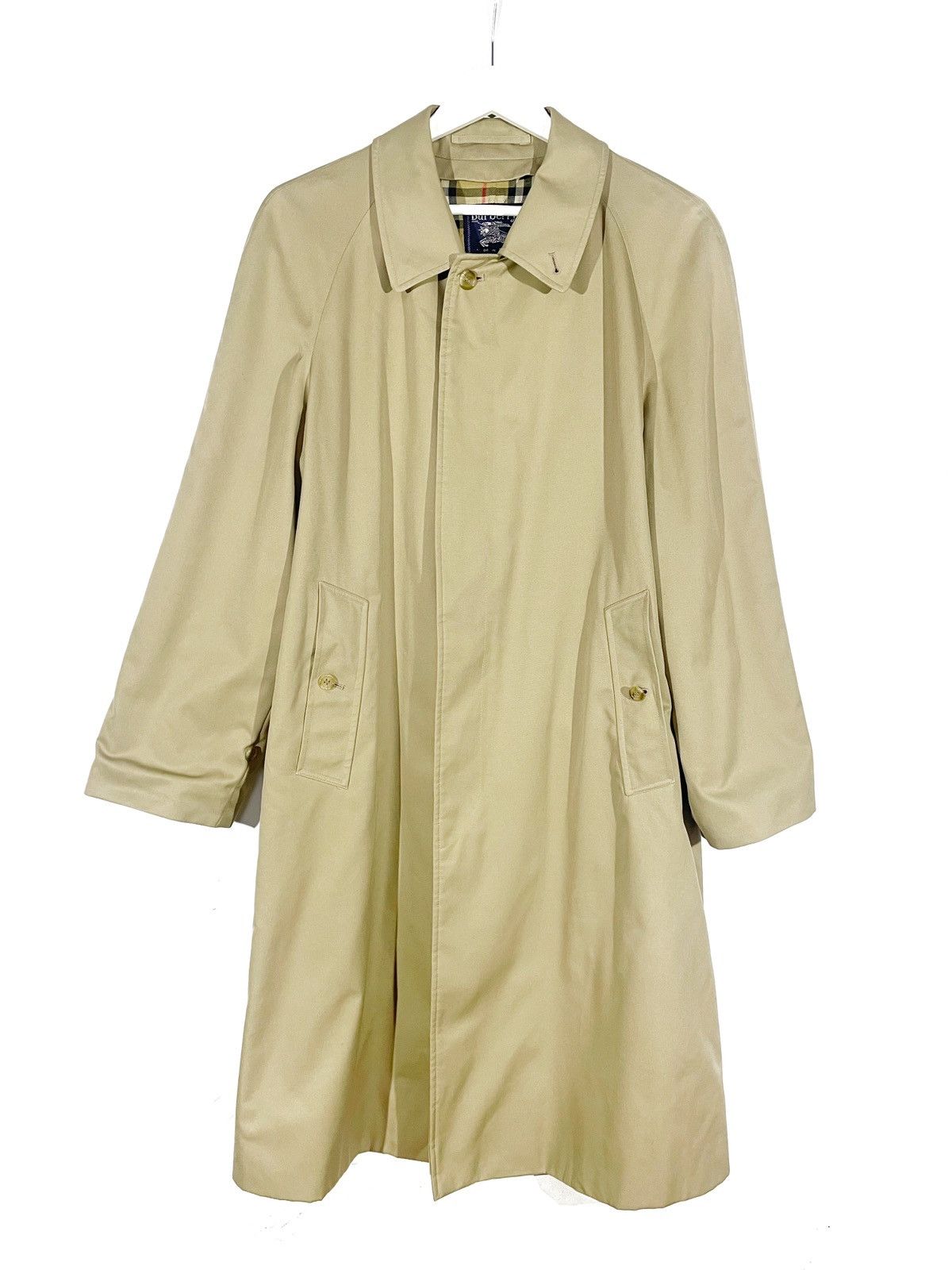 Burberry × Vintage Burberry Men Long Trench Coat Nova Check Vintage Size L 80s Size US L / EU 52-54 / 3 - 1 Thumbnail
