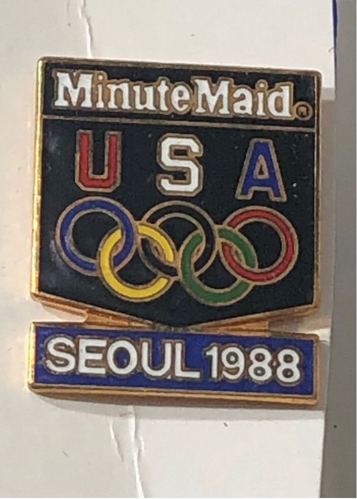 Vintage Minute Maid Sponsor Team USA Olympic Rings 1988 Seoul Pin Size ONE SIZE - 1 Thumbnail