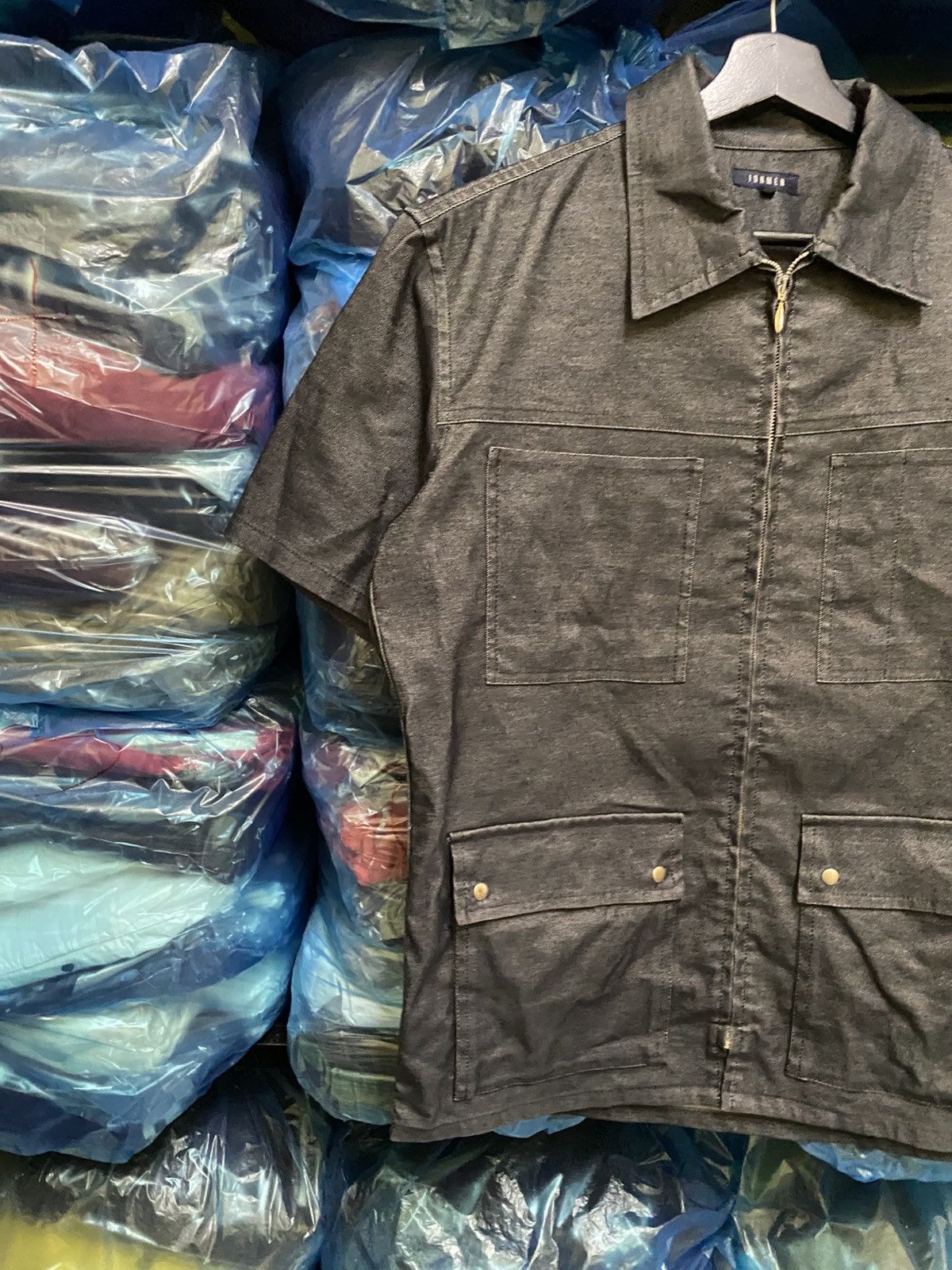 JUN MEN Vintage Junmen Charcoal Grey Short Sleeve Shirt – Made Japan Size US M / EU 48-50 / 2 - 7 Thumbnail