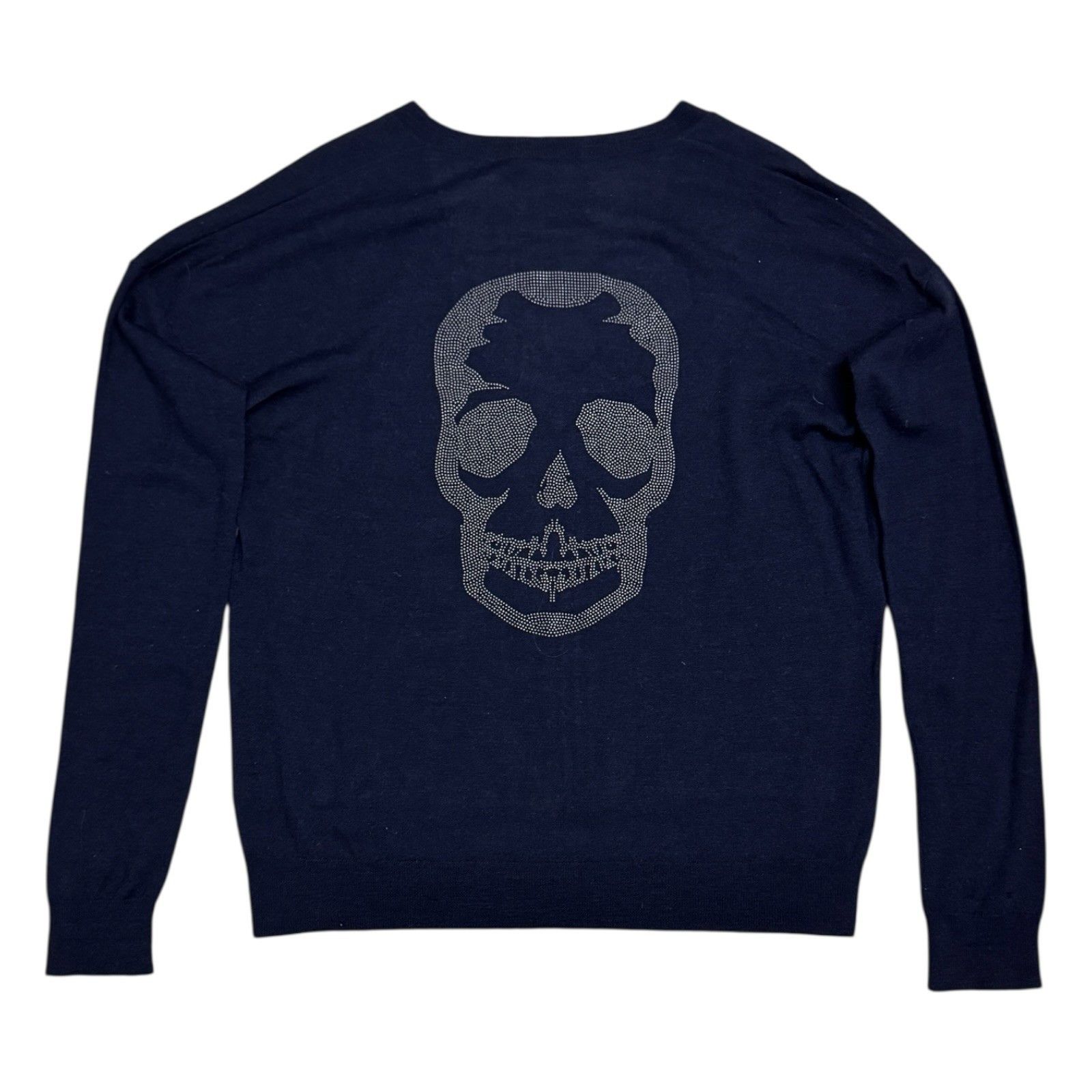 Zadig & Voltaire ZADIG & VOLTAIRE Merino Wool SKULL V-Neck Sweater Mens Large Size US L / EU 52-54 / 3 - 1 Thumbnail