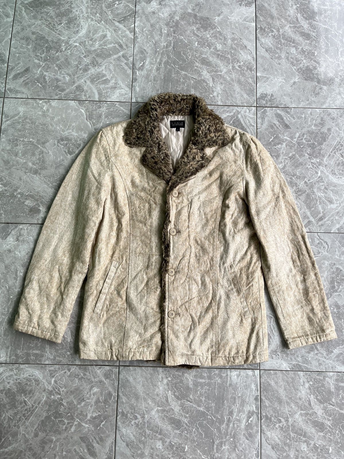 Japanese Brand Louis Chavlon Suede Fur Button Jacket
