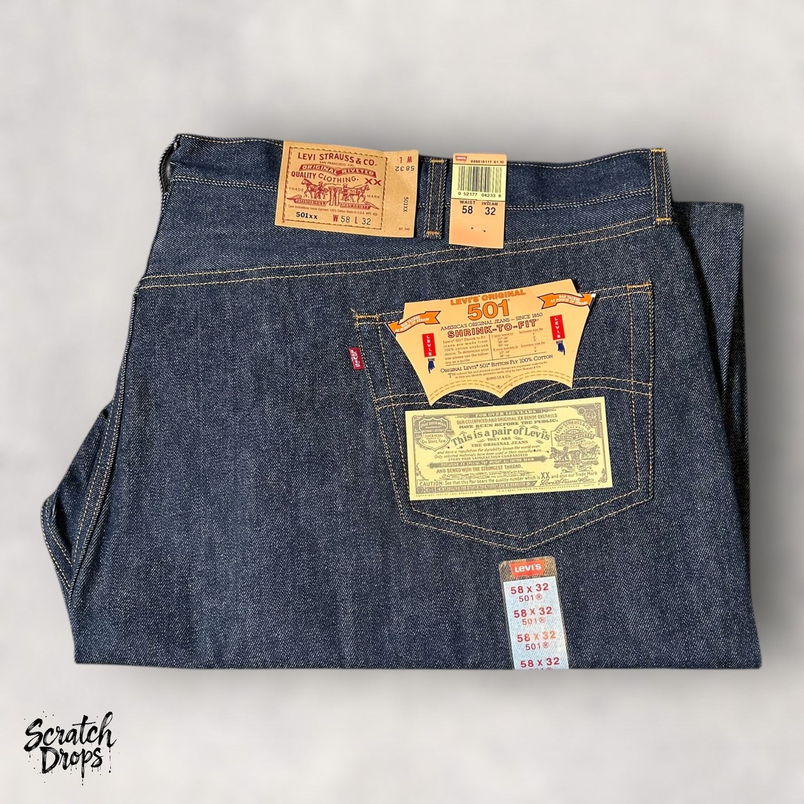 Levi's Vintage Levi’s 501xx Shrink-to-Fit Jeans USA W58 L34 501 NWT Size US 42 / EU 58 - 1 Thumbnail
